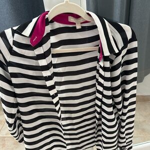 Banana Republic Black and White Striped Blouse Size XS